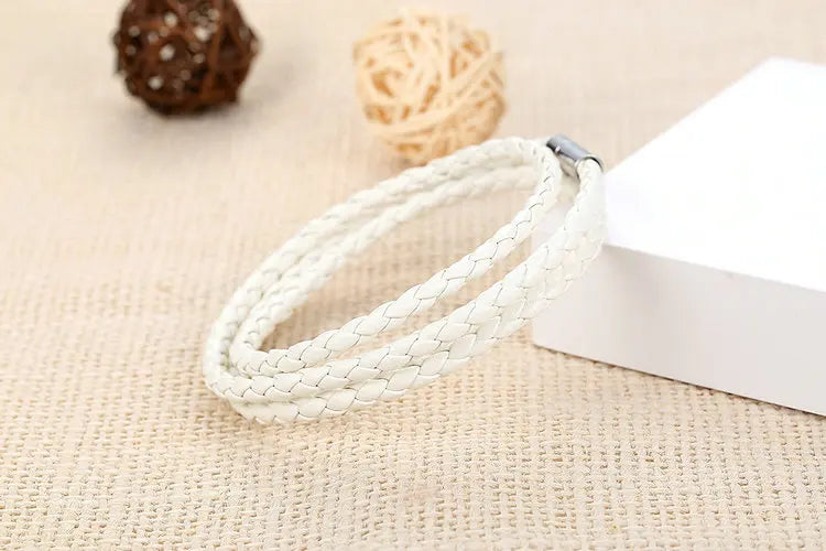 BAMOER 6 Color Wholesale Long Chain Adjustable Magnet Buckle Unisex PU leather Bracelets for Women and Men Fashion Jewelry