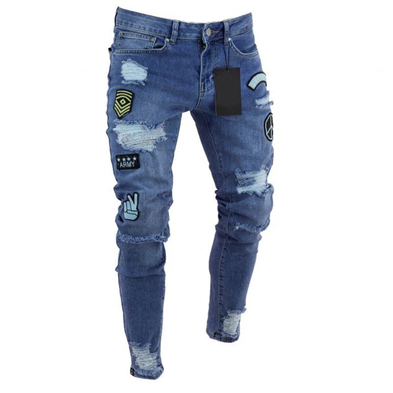 Fashion Jeans Men´s Branded Men's Clothes Clothes Skinny Slim Jean Black Pencil Pants Man Streetwear Fit Cargo Jeans for Men