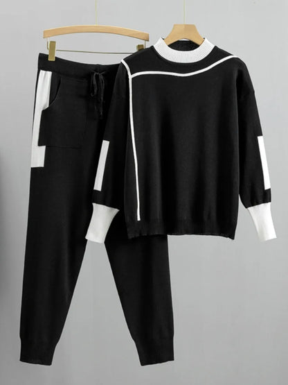 2 Piece Set Casual Thickened Wool Sweater + Warm Sweatpants