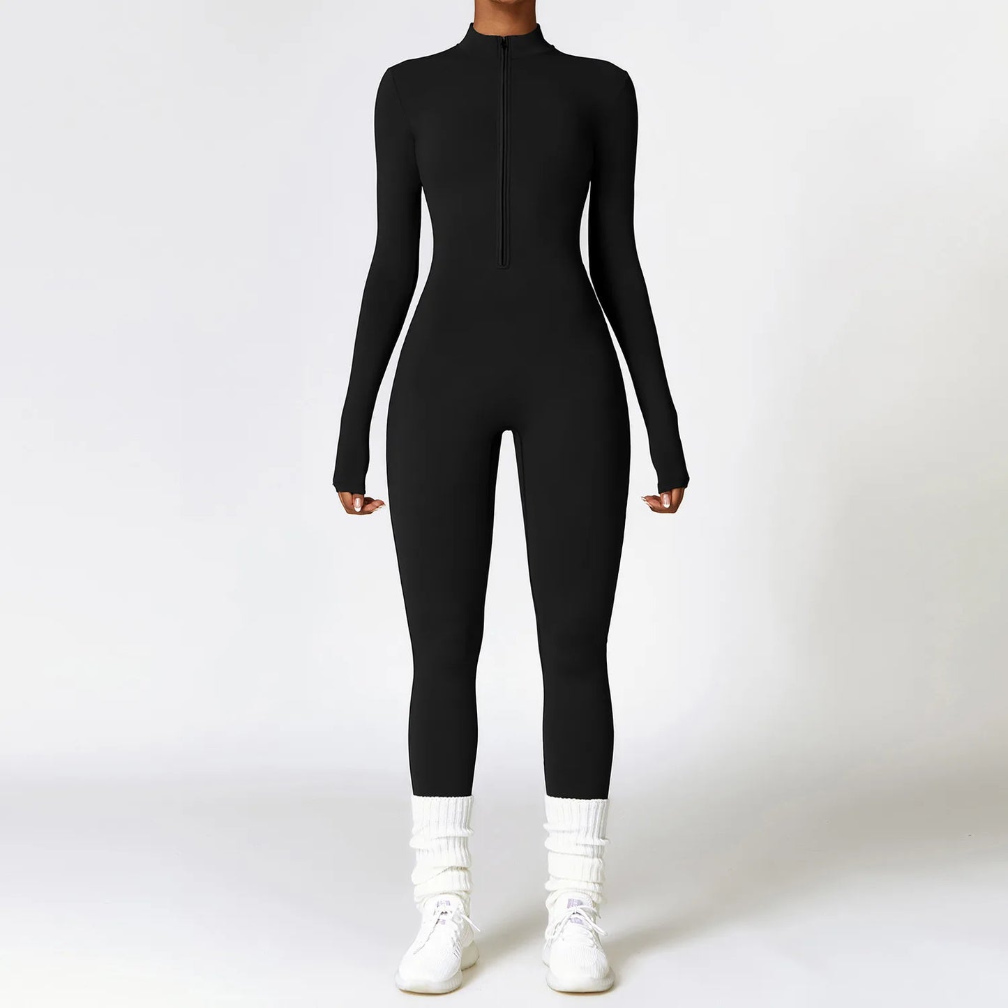 Zipper Yoga Rompers Long Sleeved One-piece Women's Sportswear Gym Jumpsuits Workout High-intensity Fitness Skin-tight Garment