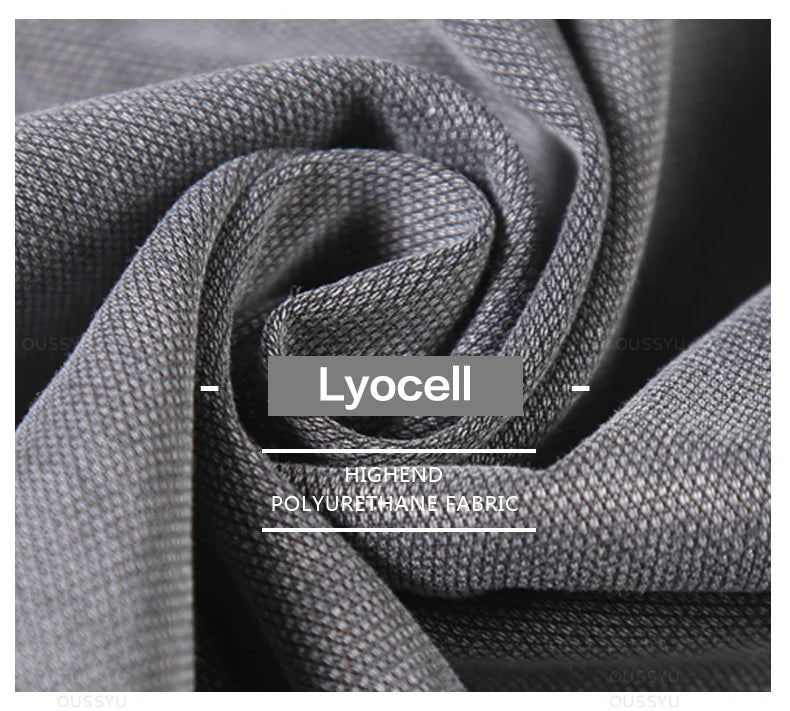 Summer Soft Lyocell Fabric Men's Jeans Thin Loose Straight Pants Drawstring Elastic Waist Korea Casual Trousers Plus Size M-5XL