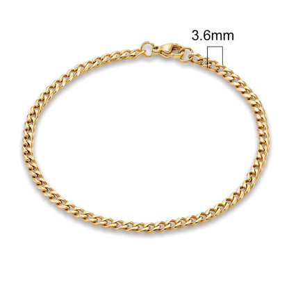 MKENDN 3-11mm Locomotive Men Punk Rock Stainless Steel Curb Cuban Link Chain Silver Color Bracelet For Women Biker Jewelry