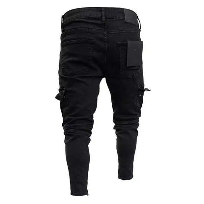 Fashion Jeans Men´s Branded Men's Clothing Clothes Skinny Slim Jean Black Pencil Pants Man Streetwear Fit Cargo Jeans for Men